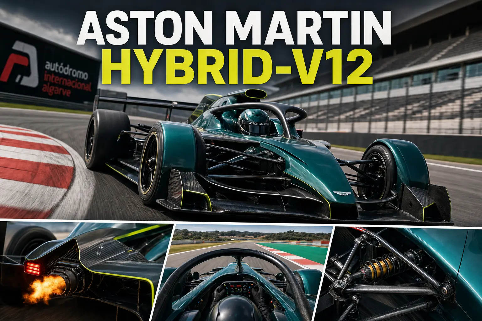 Aston Martins ensitsiga banbil testas med hybrid-V12